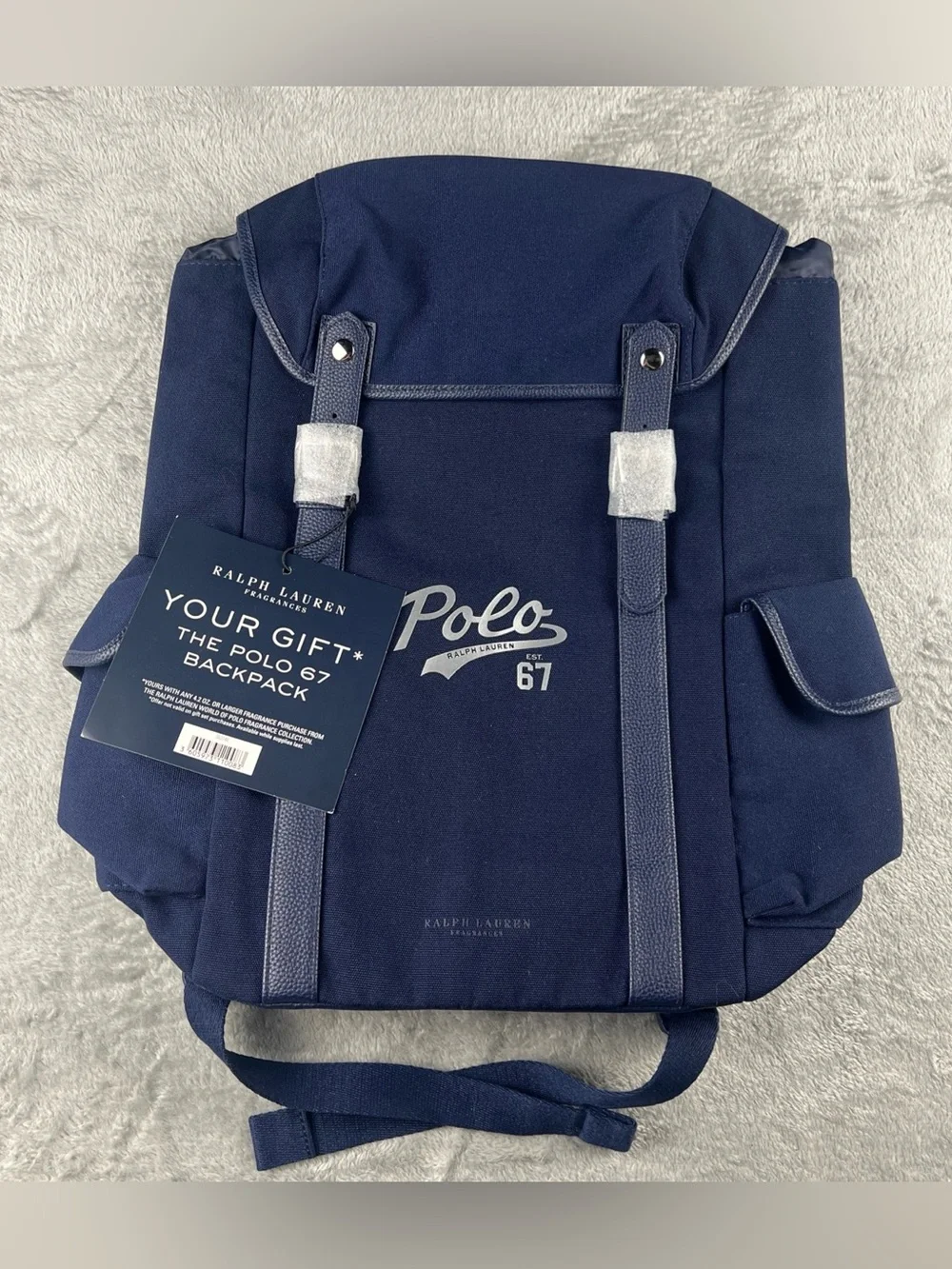 RALPH LAUREN Polo 67 Backpack Dark Blue School Gym Weekend Overnight Hiking Bag